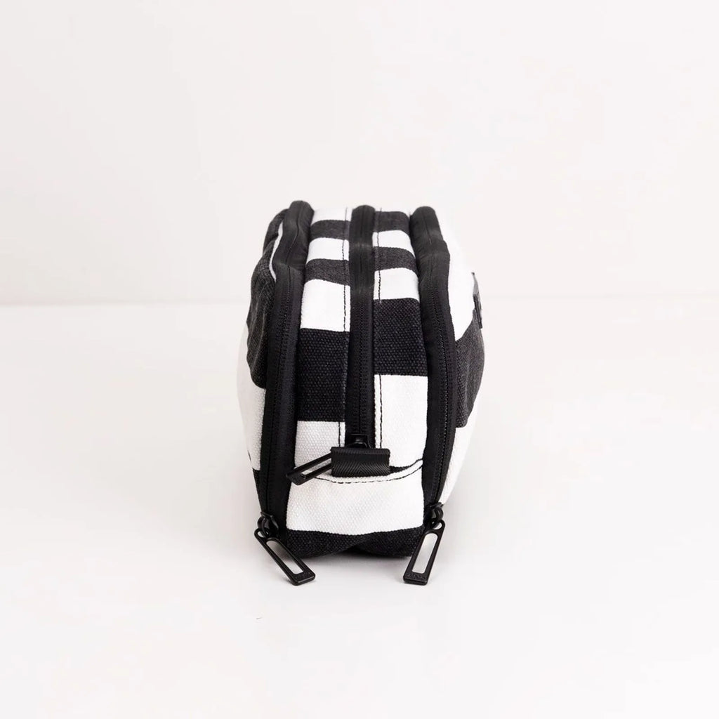 Striped Canvas Pencil Case with Pockets