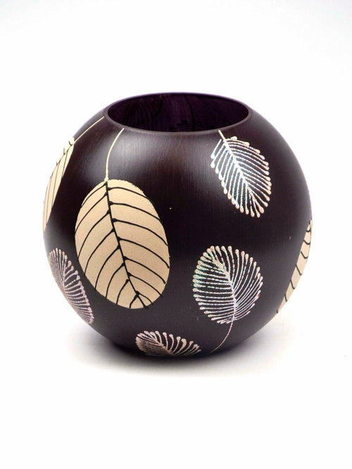 Handpainted Glass Vase for Flowers | Painted Glass Bubble Vase |