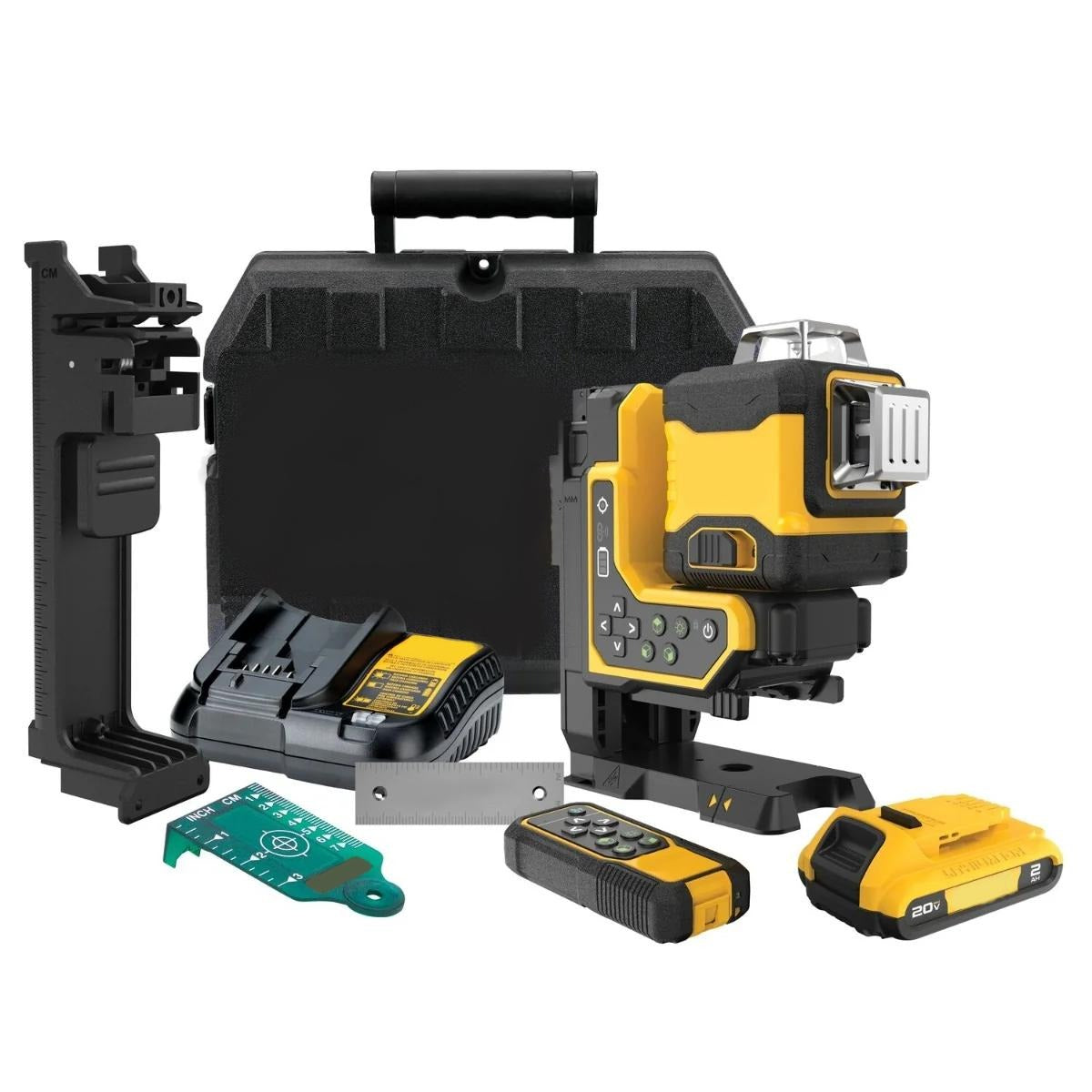 20V Cordless 3×360° Remote Control Rotary Laser Kit